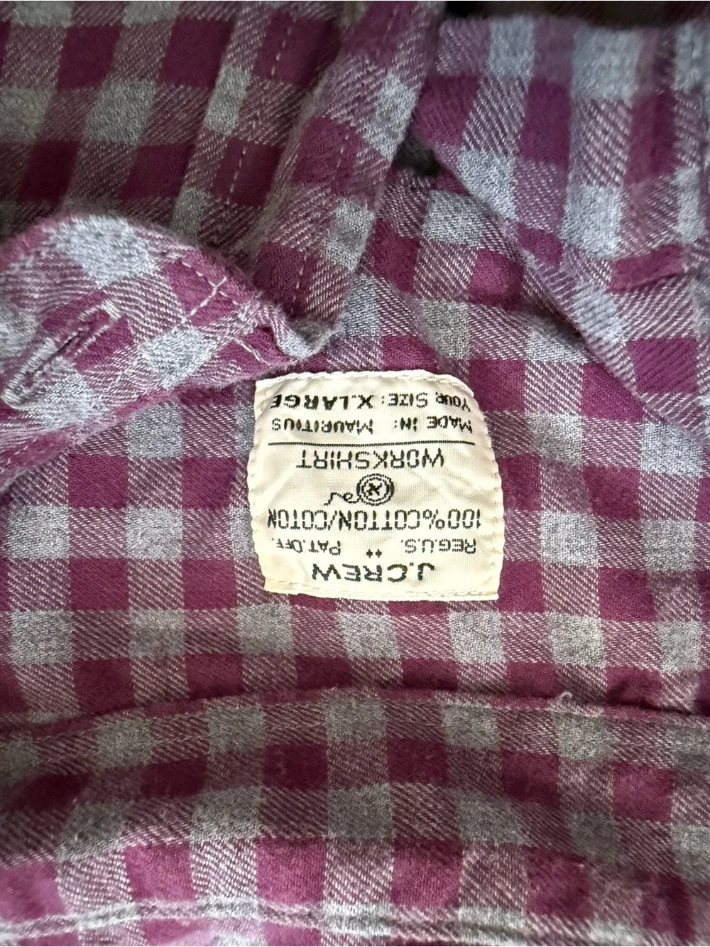 J. Crew Men's Purple and Gray Plaid Button-Down Shirt